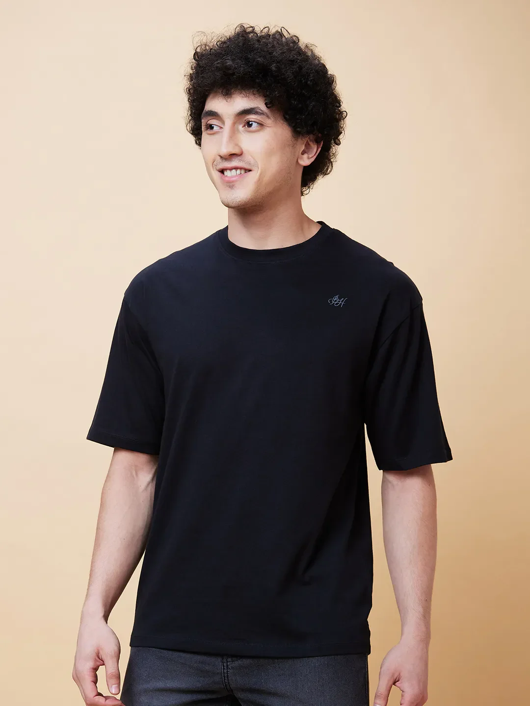 Black Regular Fit Men's Short Sleeves T-Shirt by Being Human Clothing - Image 3