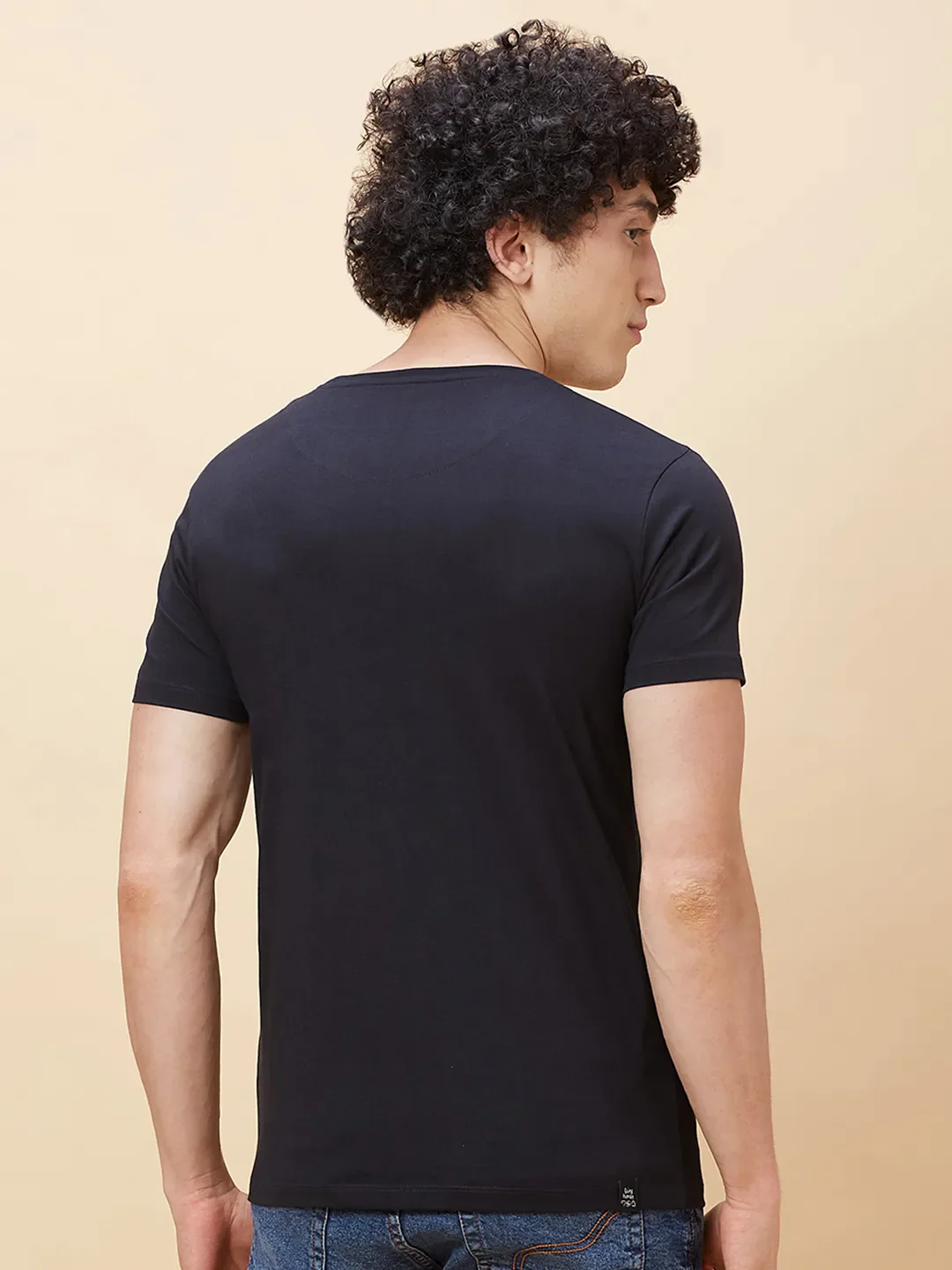 Black Regular Fit Men's Short Sleeves T-Shirt by Being Human Clothing - Image 3
