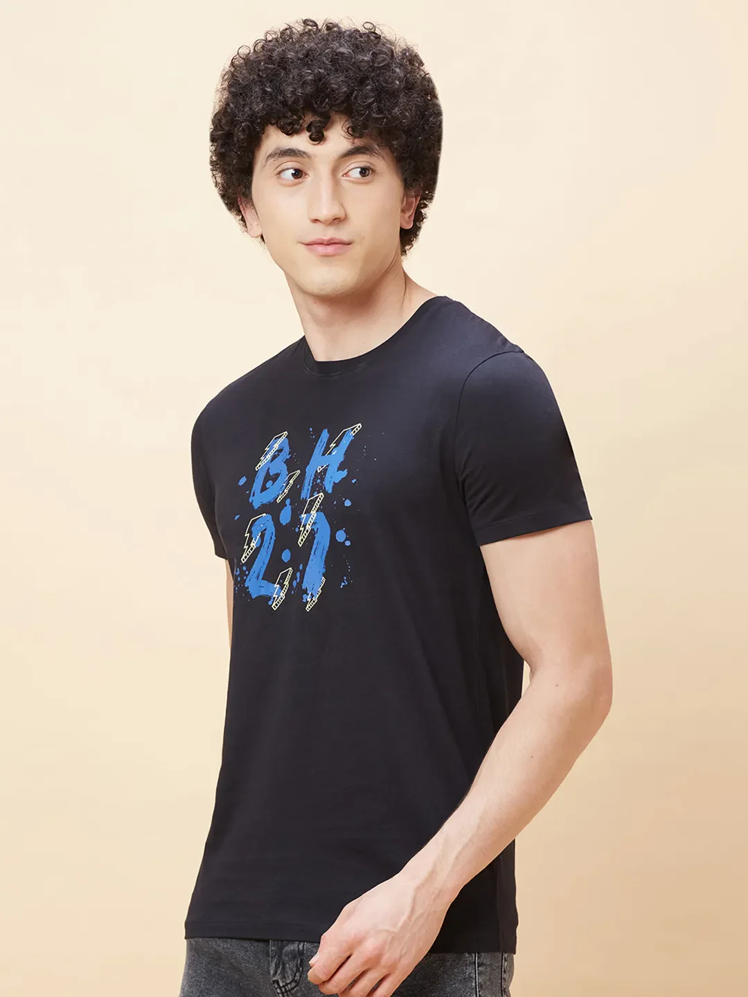 Black Regular Fit Men's Short Sleeves T-Shirt by Being Human Clothing - Image 4