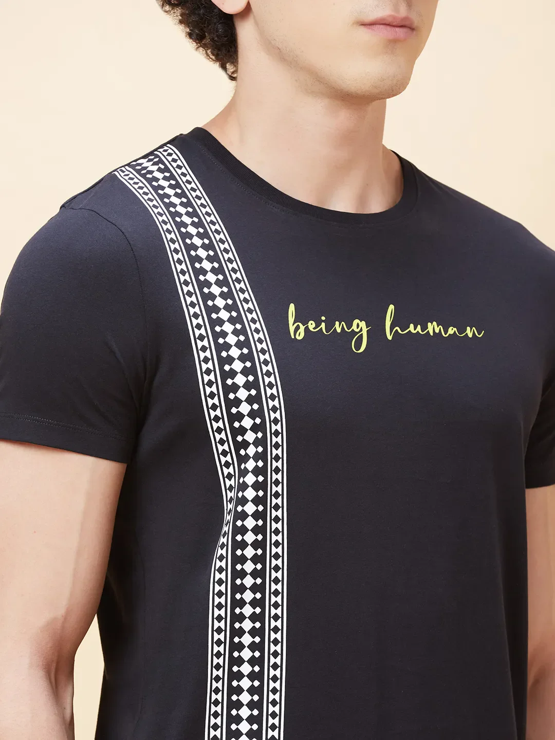 Black Regular Fit Men's Short Sleeves T-Shirt by Being Human Clothing - Image 5
