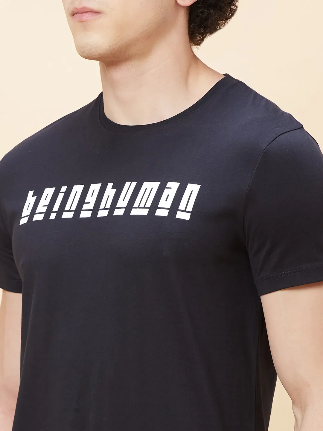 Black Regular Fit Men's Short Sleeves T-Shirt by Being Human Clothing - Image 5