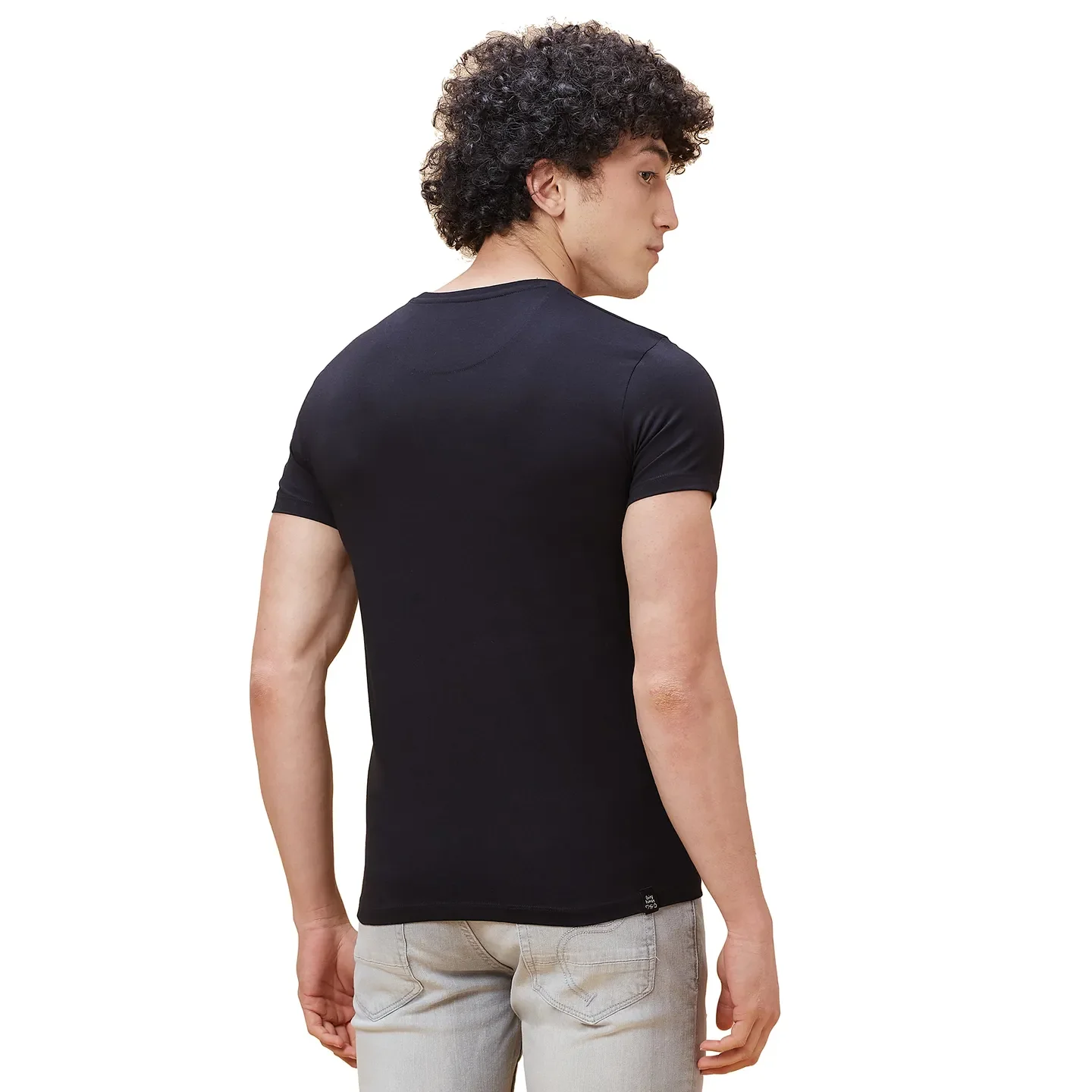 Black Regular Fit Men's Short Sleeves T-Shirt by Being Human Clothing - Image 3