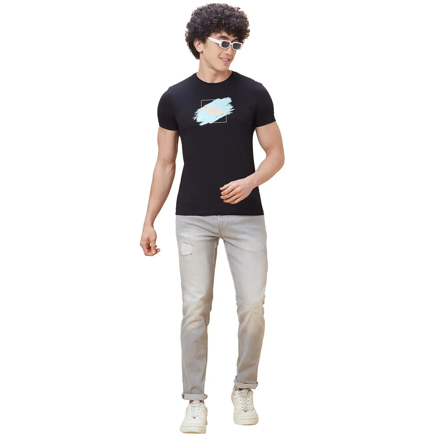 Black Regular Fit Men's Short Sleeves T-Shirt by Being Human Clothing - Image 6