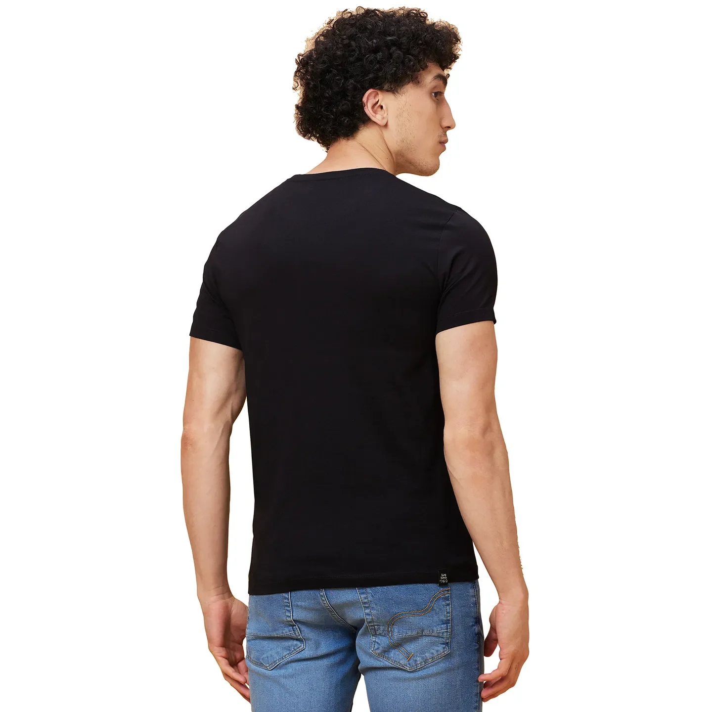 Black Regular Fit Men's Short Sleeves T-Shirt by Being Human Clothing - Image 3