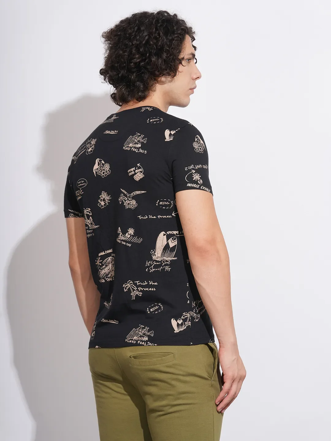 Black Regular Fit Men's Short Sleeves T-Shirt by Being Human Clothing - Image 3