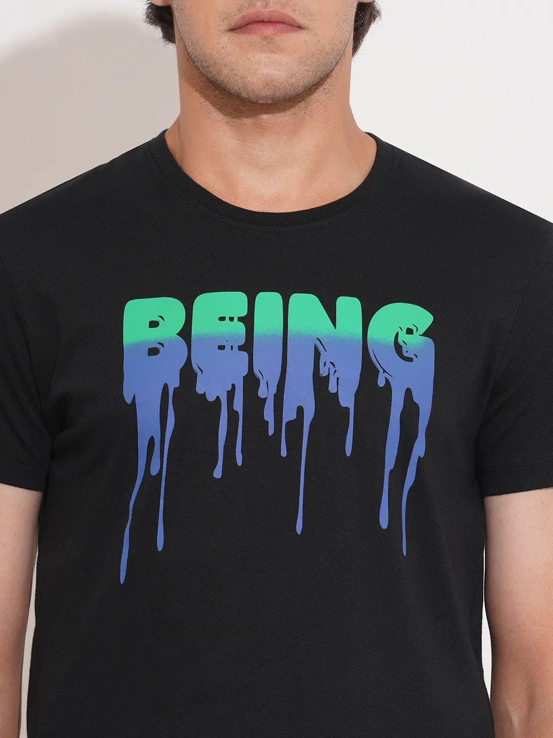 Black Regular Fit Men's Short Sleeves T-Shirt by Being Human Clothing - Image 5