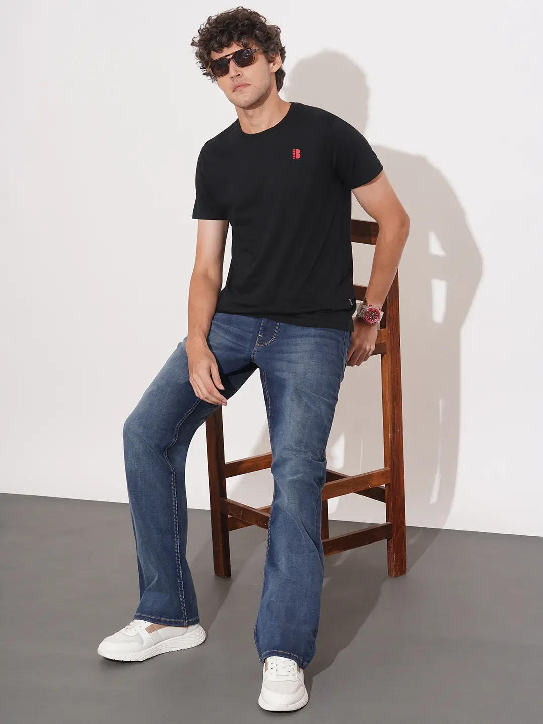 Black Regular Fit Men's Short Sleeves T-Shirt by Being Human Clothing - Image 4
