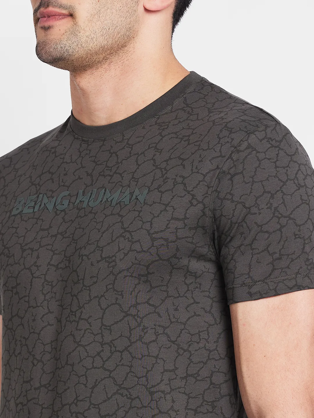 Black Regular Fit Men's Short Sleeves T-Shirt by Being Human Clothing - Image 5