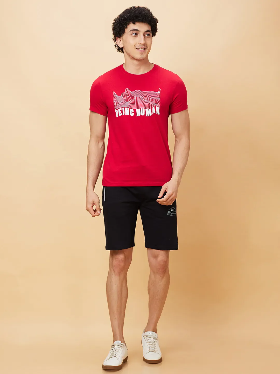 Red Regular Fit Men's Short Sleeves T-Shirt by Being Human Clothing - Image 2