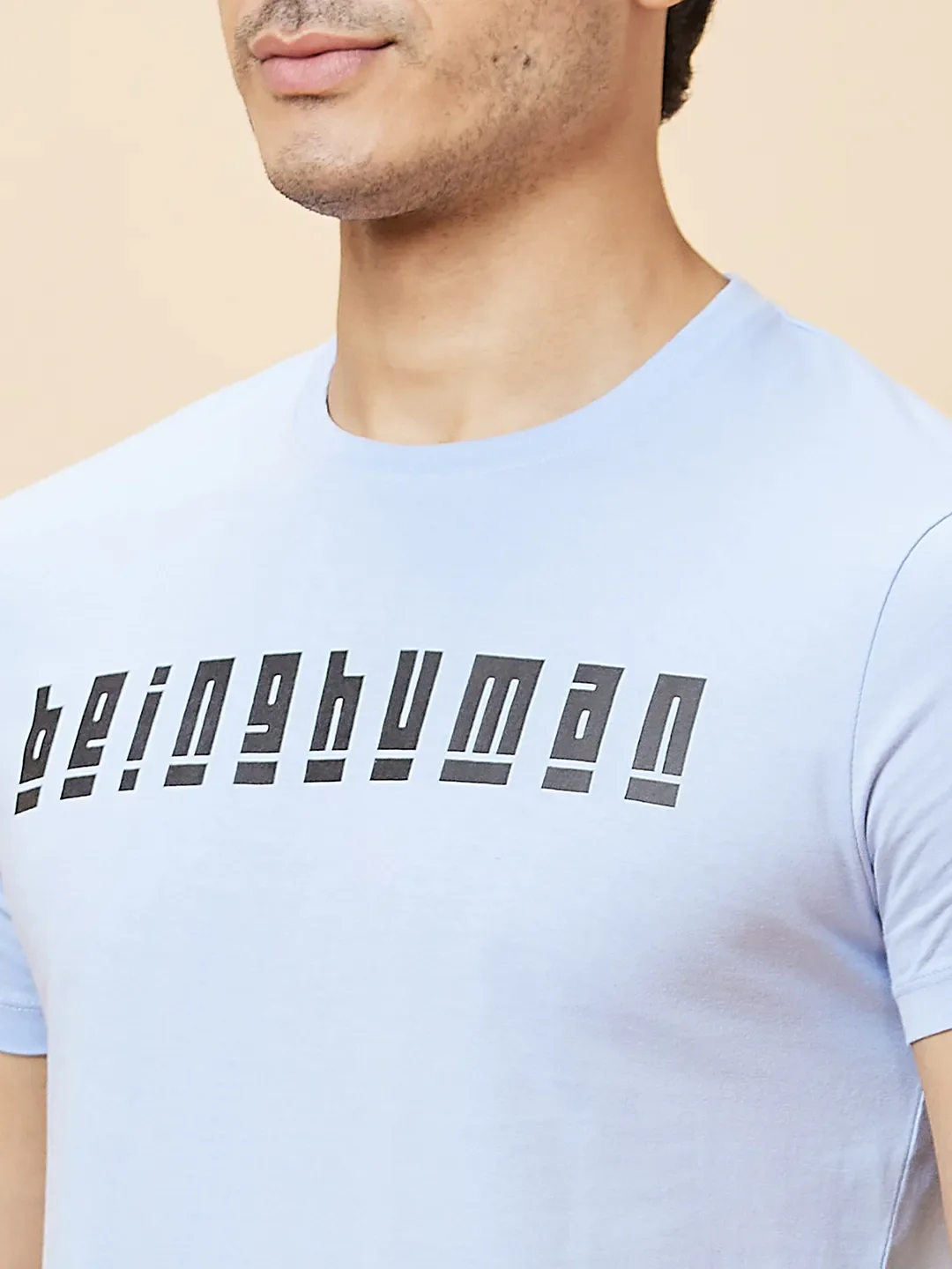 Blue Regular Fit Men's Short Sleeves T-Shirt by Being Human Clothing - Image 5
