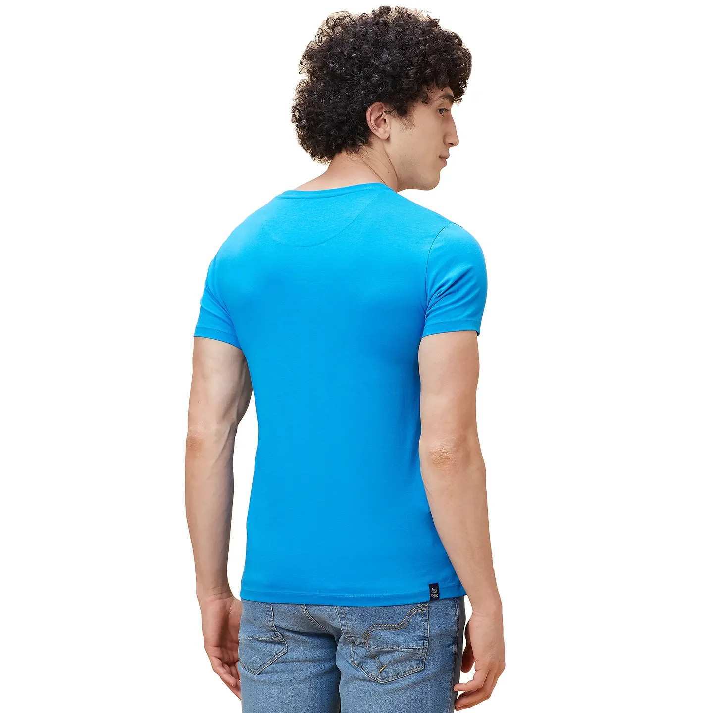 Blue Regular Fit Men's Short Sleeves T-Shirt by Being Human Clothing - Image 3