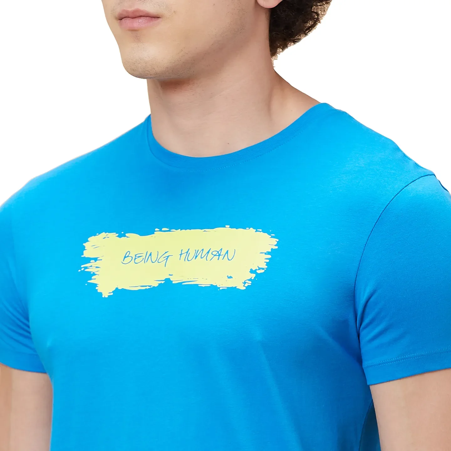 Blue Regular Fit Men's Short Sleeves T-Shirt by Being Human Clothing - Image 5