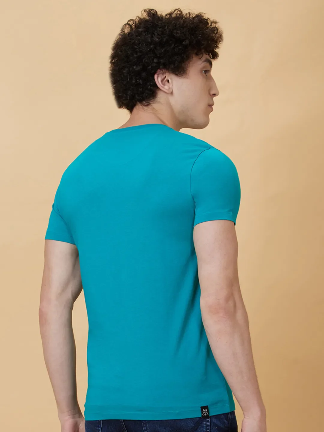Blue Regular Fit Men's Short Sleeves T-Shirt by Being Human Clothing - Image 2