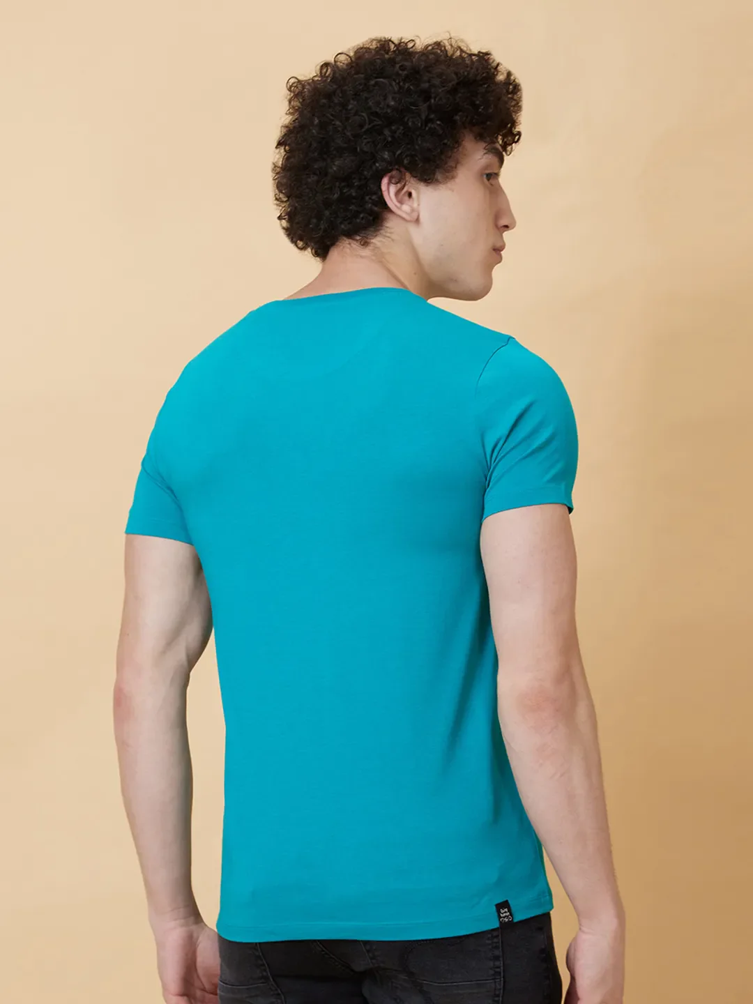 Blue Regular Fit Men's Short Sleeves T-Shirt by Being Human Clothing - Image 2