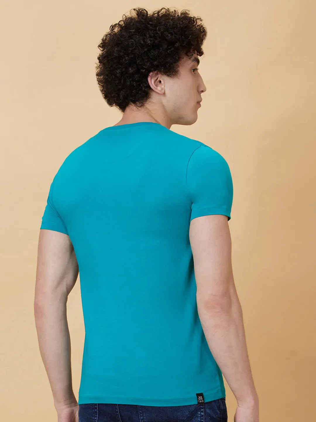 Blue Regular Fit Men's Short Sleeves T-Shirt by Being Human Clothing - Image 2