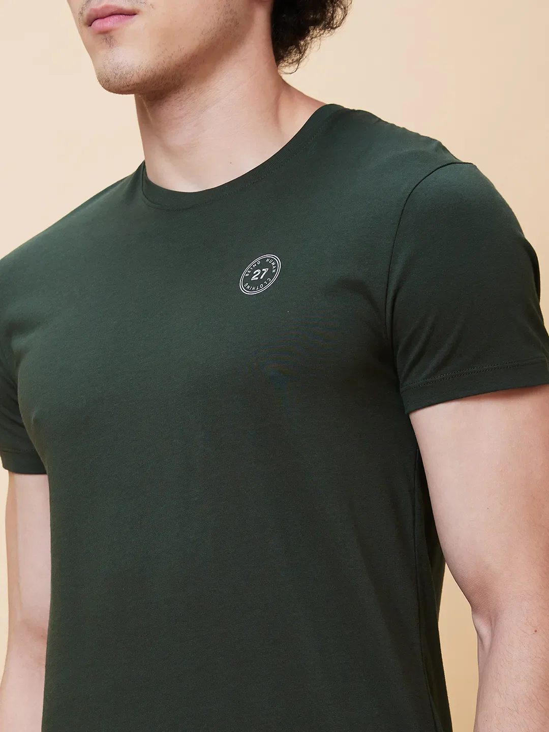 Green Regular Fit Men's Short Sleeves T-Shirt by Being Human Clothing - Image 5