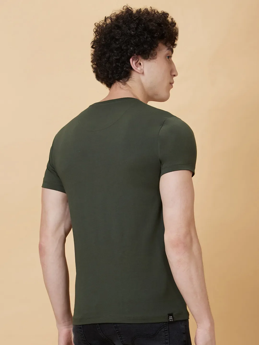 Green Regular Fit Men's Short Sleeves T-Shirt by Being Human Clothing - Image 3