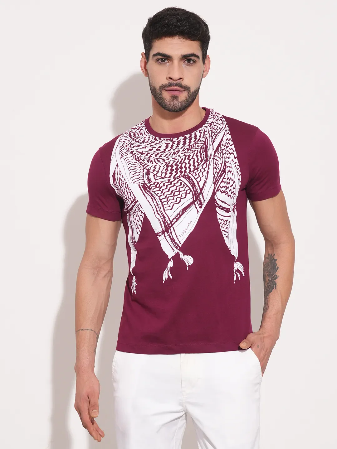 Brick Regular Fit Round Neck Men's T-Shirt by Being Human Clothing
