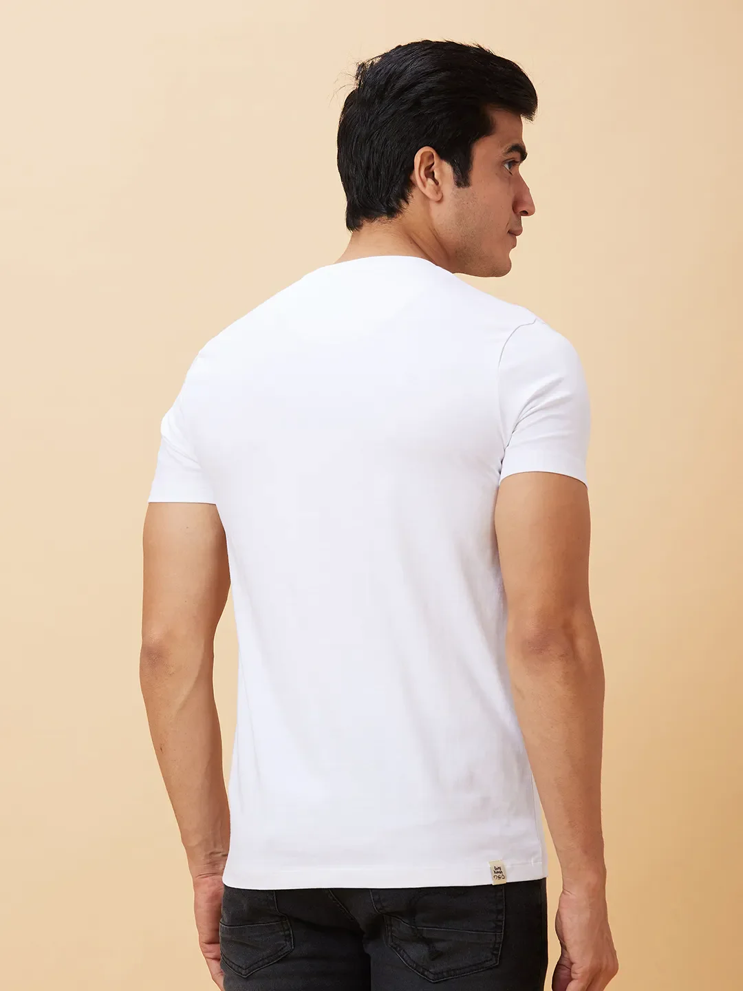 White Regular Fit Men's Short Sleeves T-Shirt by Being Human Clothing - Image 2