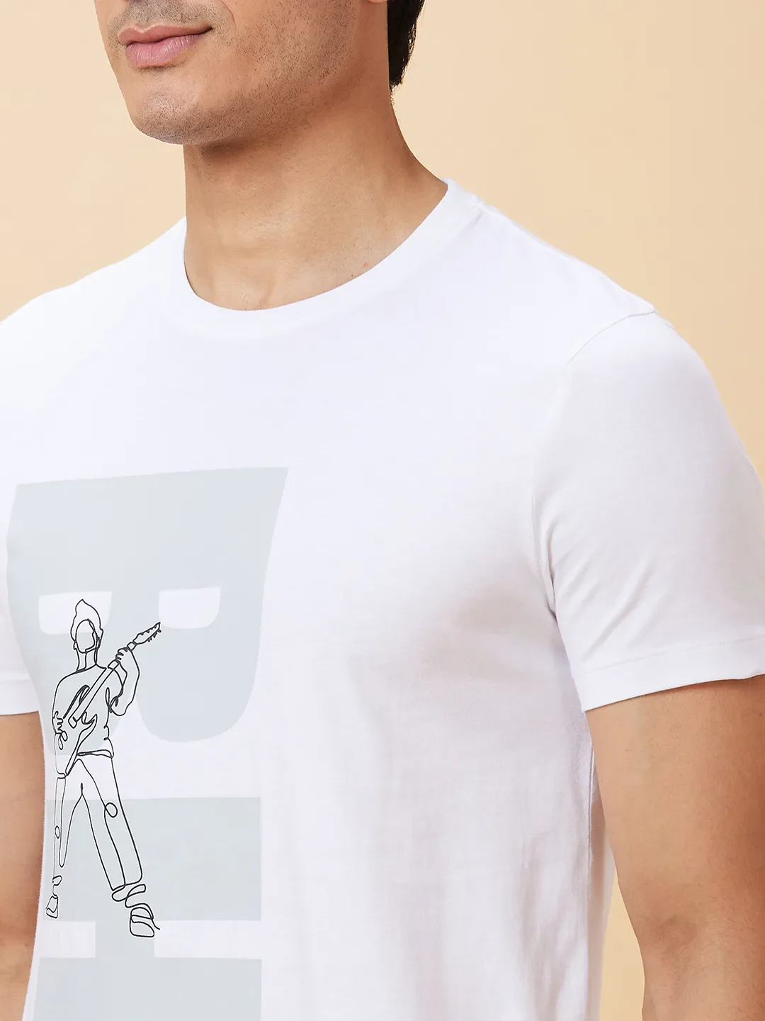 White Regular Fit Men's Short Sleeves T-Shirt by Being Human Clothing - Image 4