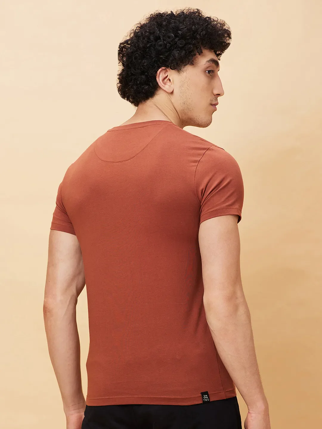 Brown Regular Fit Men's Short Sleeves T-Shirt by Being Human Clothing - Image 3