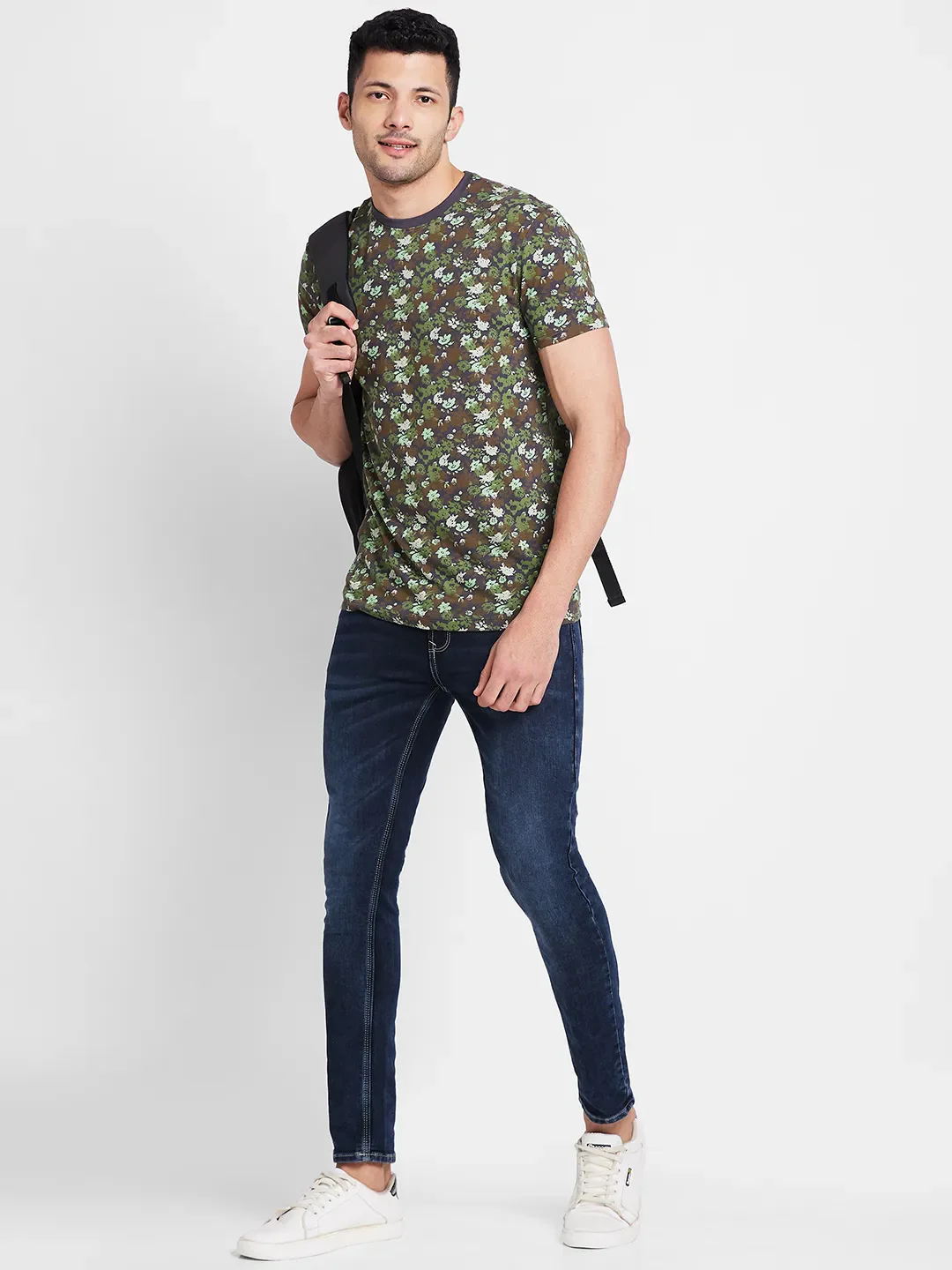 Charcoal Regular Fit Round Neck Men's T-Shirt by Being Human Clothing - Image 6