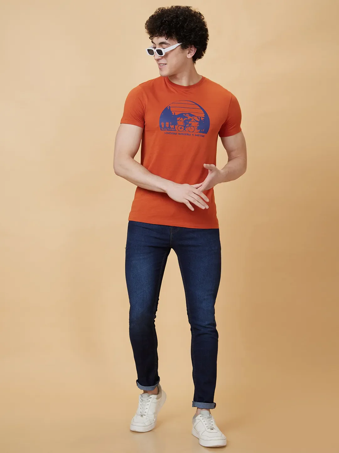 Brown Regular Fit Men's Short Sleeves T-Shirt by Being Human Clothing - Image 5