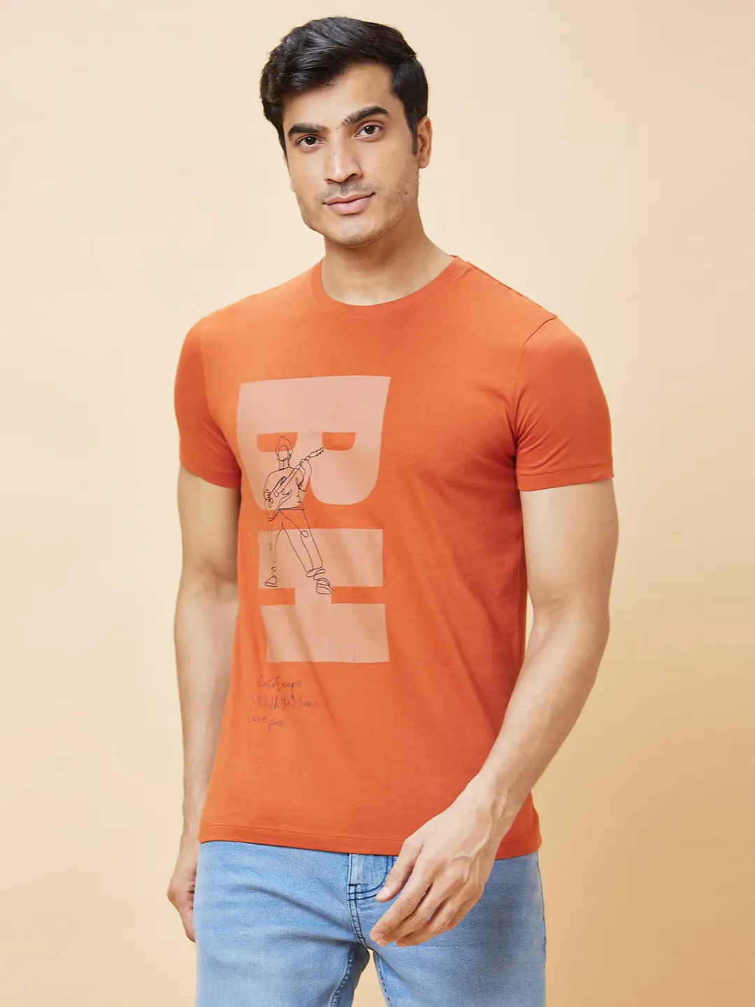 Brown Regular Fit Men's Short Sleeves T-Shirt by Being Human Clothing - Image 6