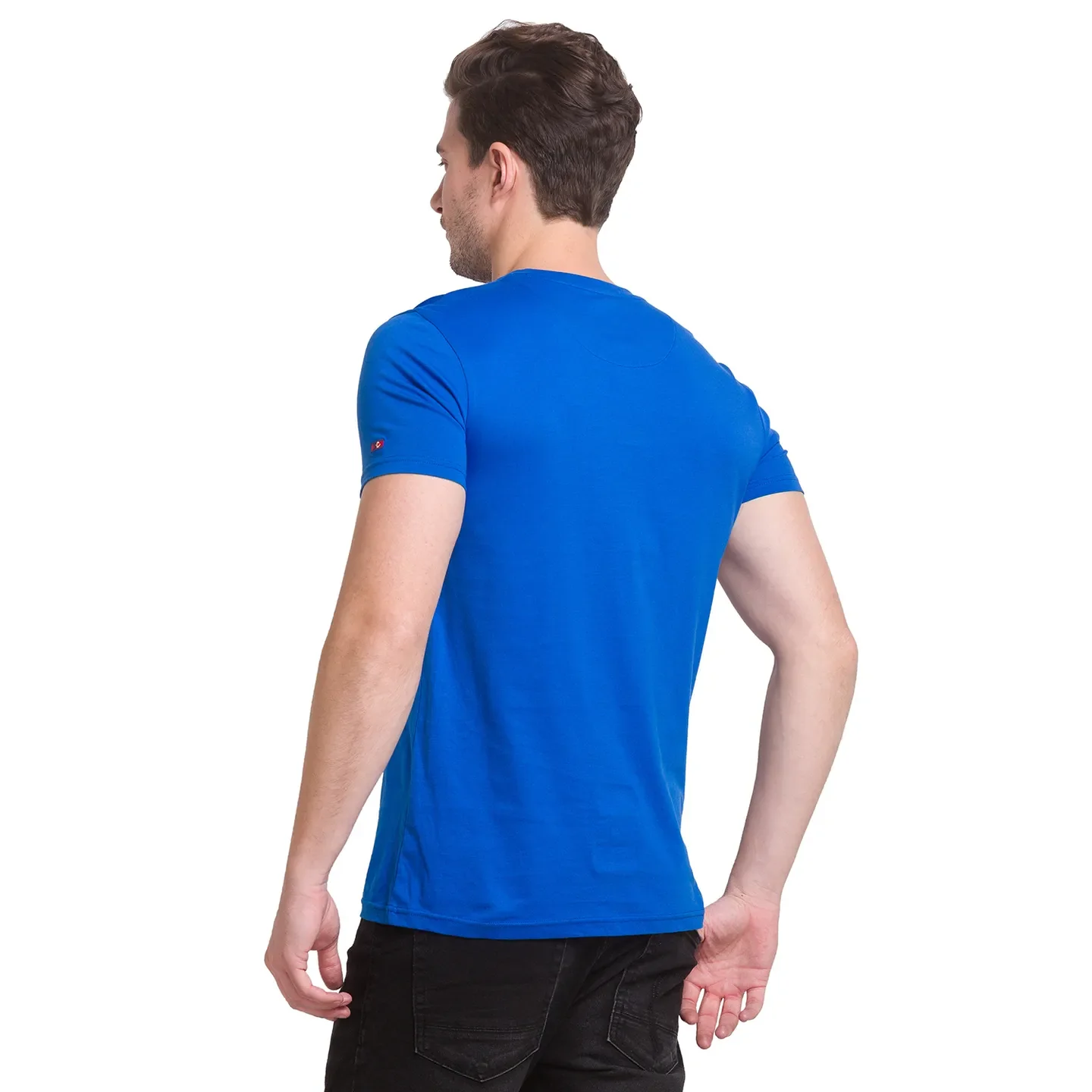 Classic Blue Regular Fit Round Neck Men's T-Shirt by Being Human Clothing - Image 3