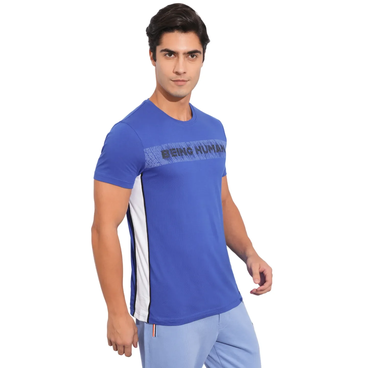 Blue Regular Fit Men's T-Shirt By Being Human Clothing - Image 2