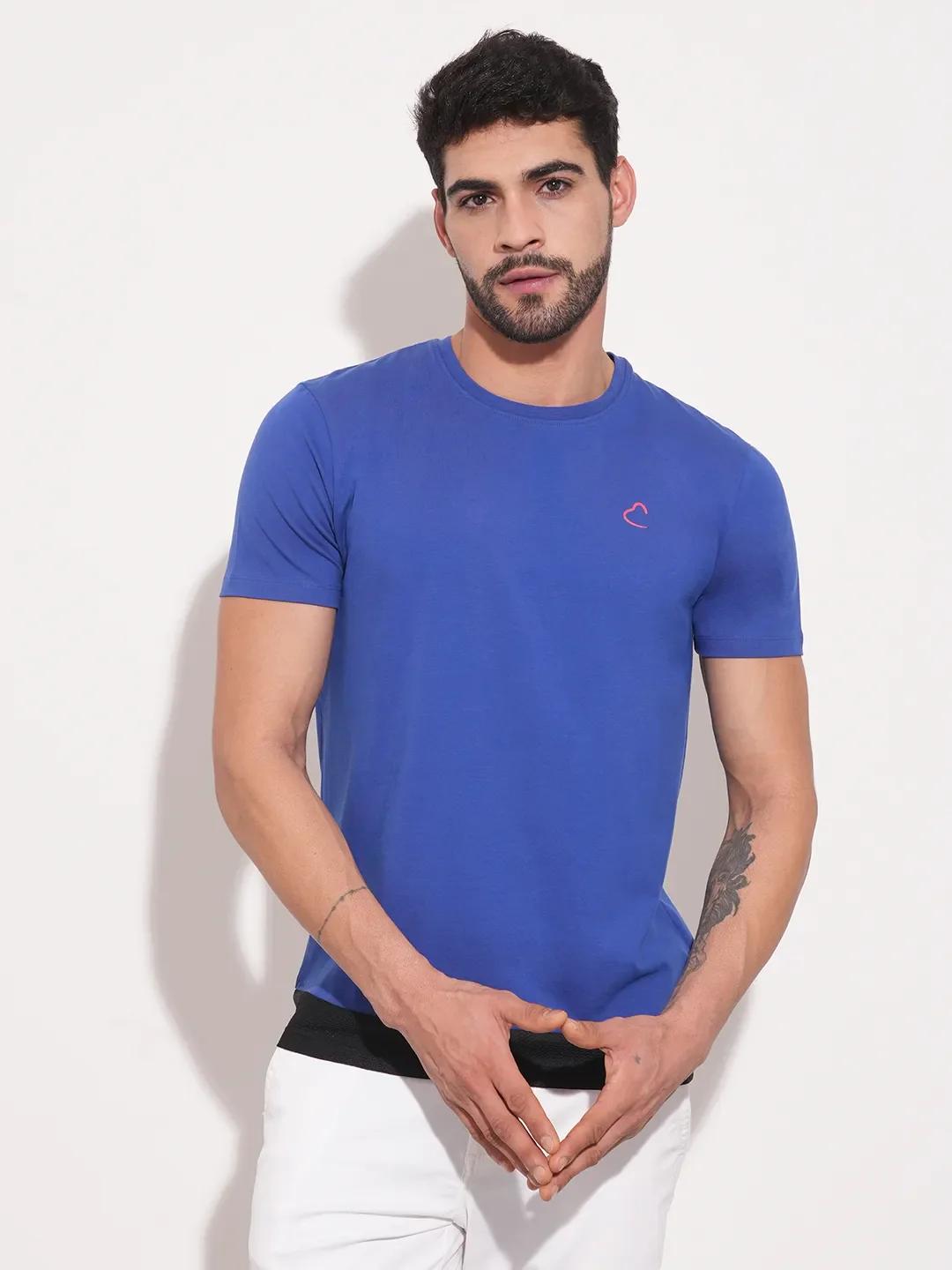 Blue Regular Fit Men's T-Shirt By Being Human Clothing