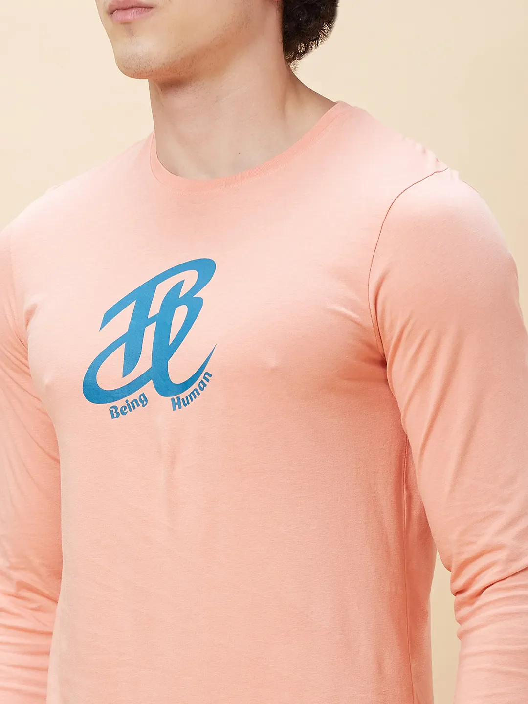 Coral Regular Fit Men's Long Sleeves T-Shirt by Being Human Clothing - Image 2