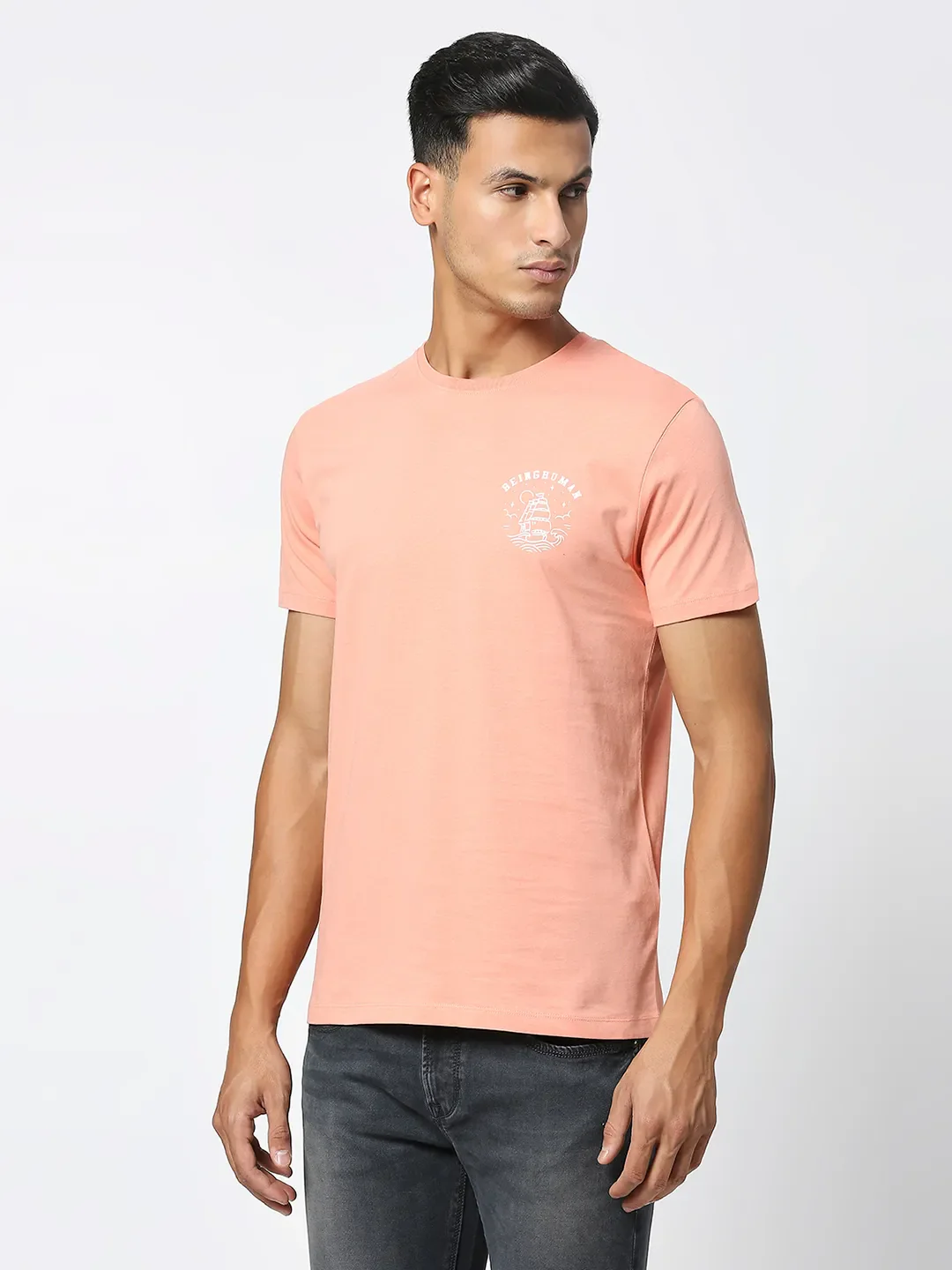 Coral Regular Fit Men's Short Sleeves T-Shirt by Being Human Clothing - Image 2