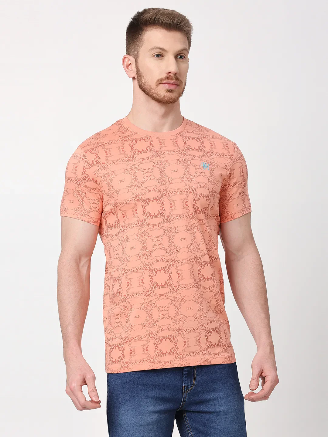 Coral Regular Fit Round Neck Men's T-Shirt by Being Human Clothing - Image 3