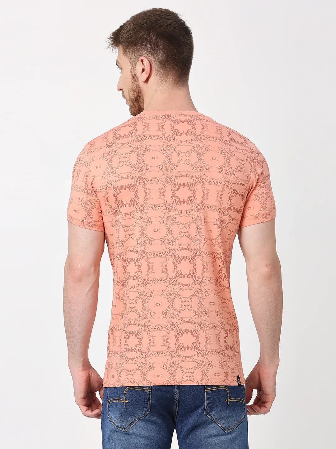 Coral Regular Fit Round Neck Men's T-Shirt by Being Human Clothing - Image 4