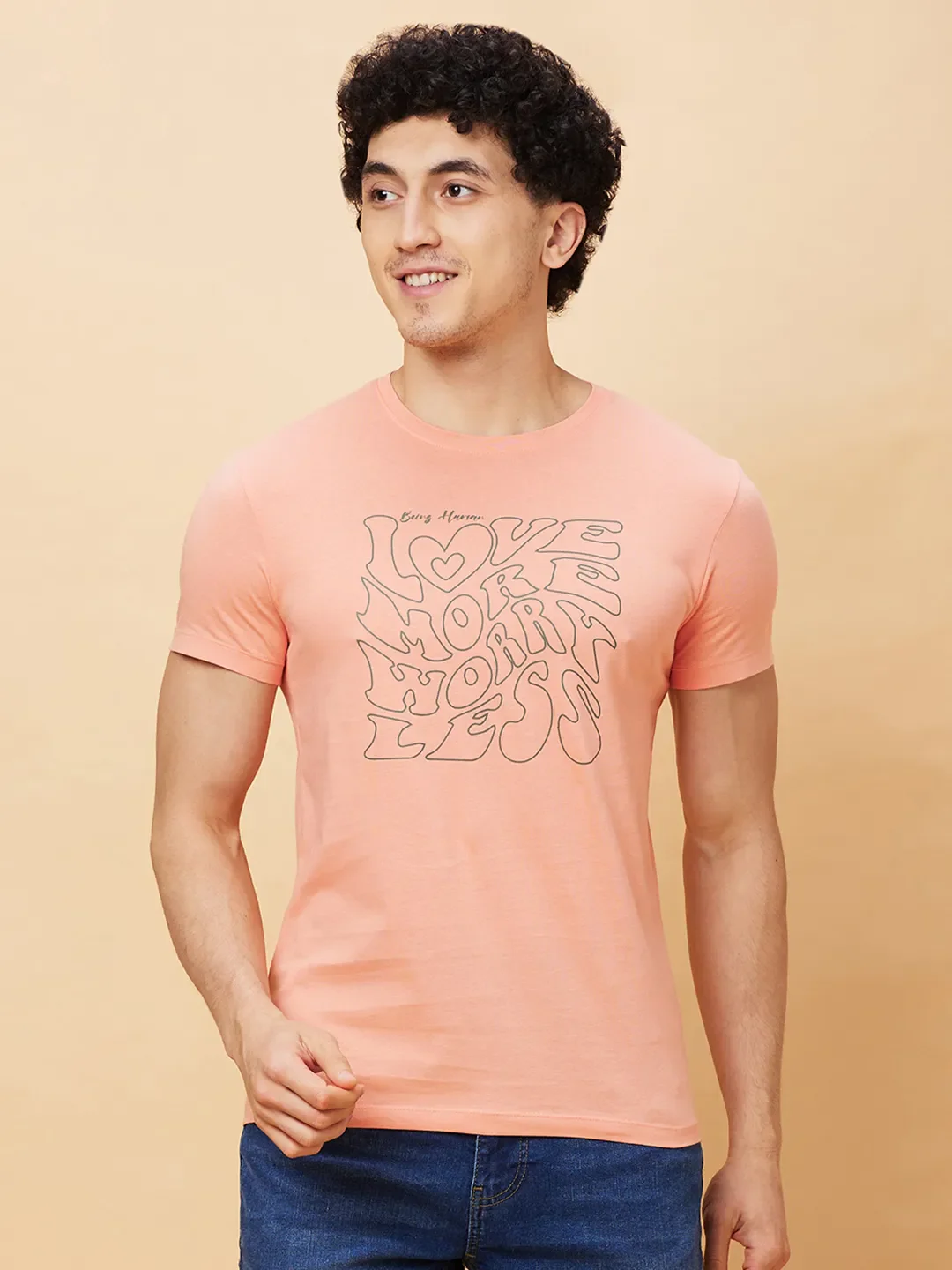 Coral Regular Fit Men's Short Sleeves T-Shirt by Being Human Clothing