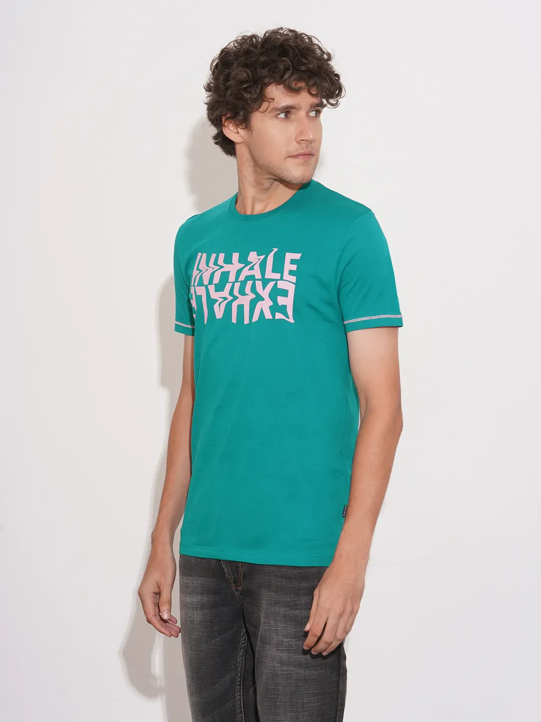 Blue Regular Fit Men's Short Sleeves T-Shirt by Being Human Clothing - Image 2
