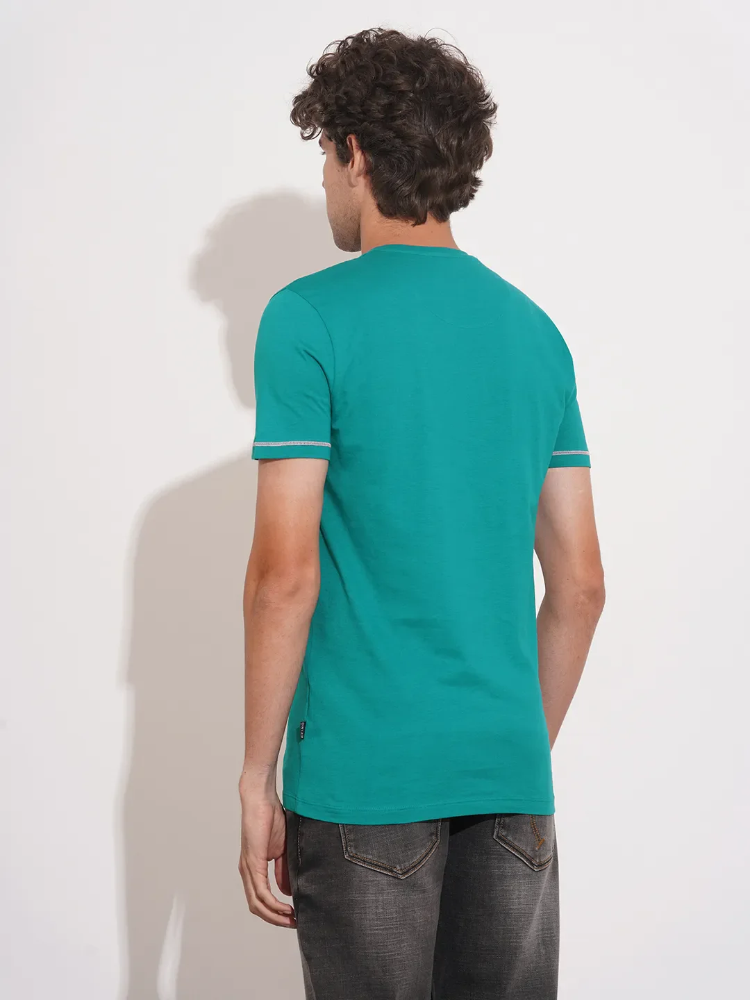Blue Regular Fit Men's Short Sleeves T-Shirt by Being Human Clothing - Image 3
