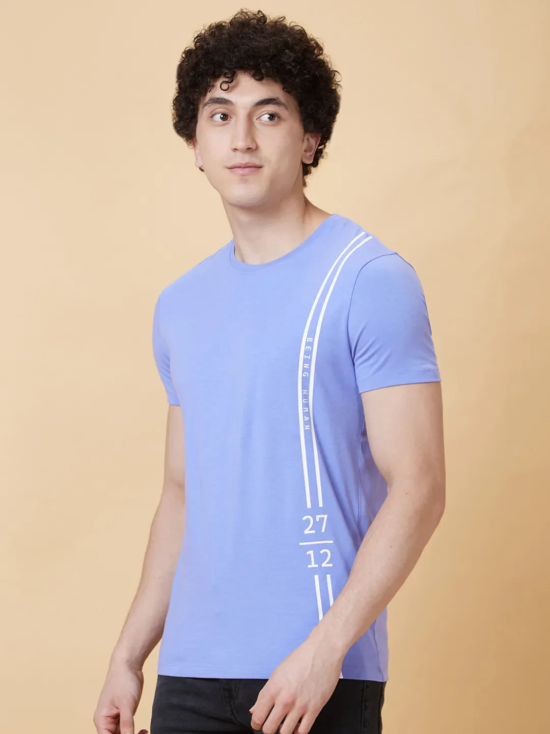 Purple Regular Fit Men's Short Sleeves T-Shirt by Being Human Clothing - Image 3