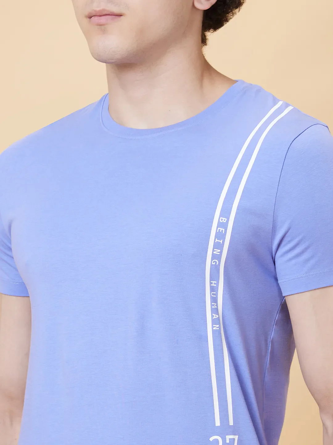 Purple Regular Fit Men's Short Sleeves T-Shirt by Being Human Clothing - Image 4