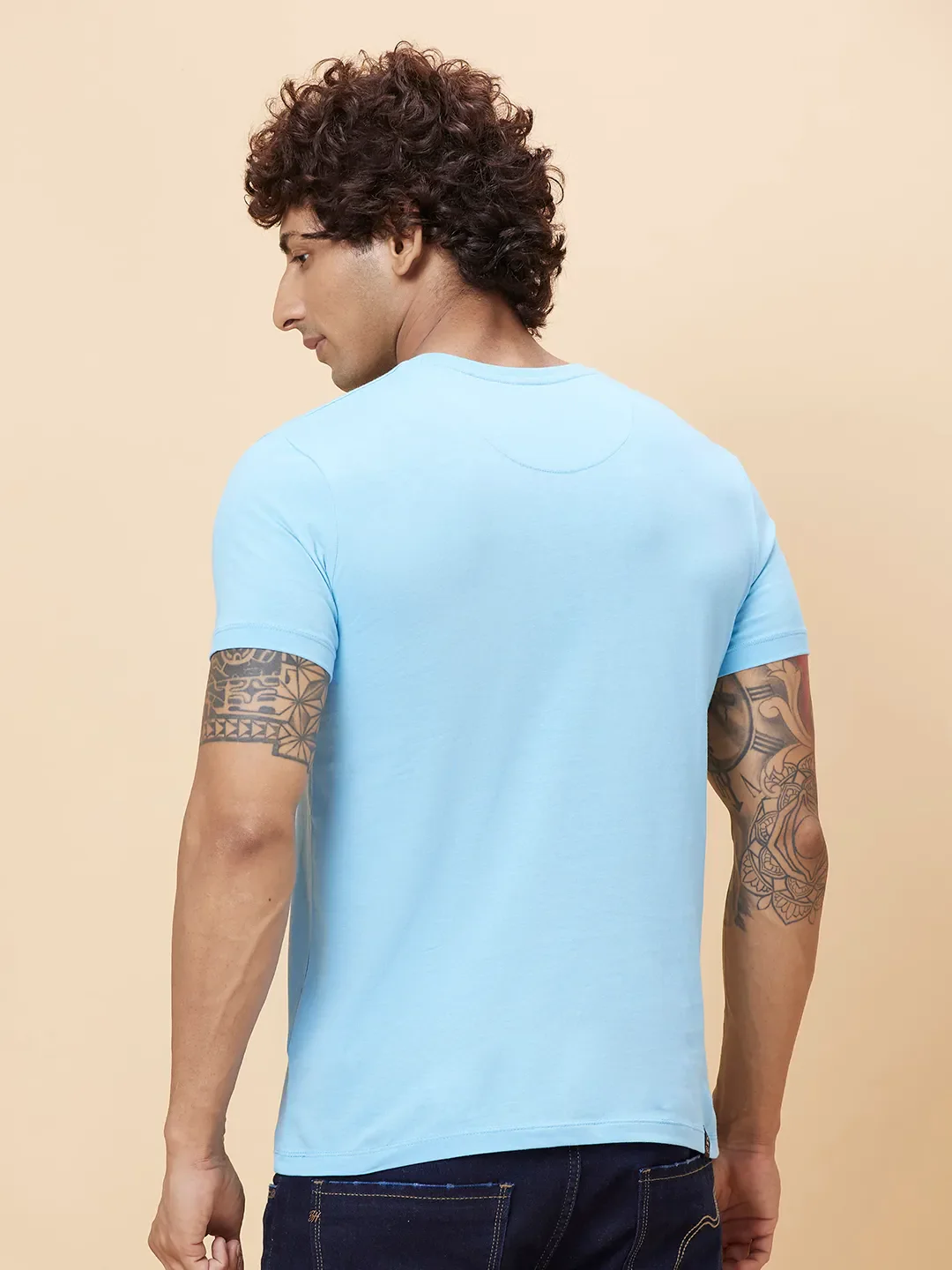 Green Regular Fit Men's Short Sleeves T-Shirt by Being Human Clothing - Image 3