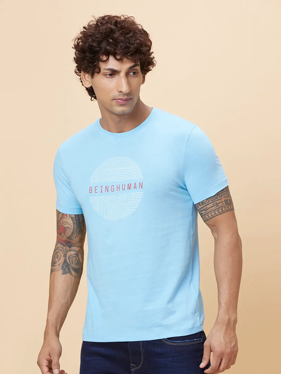Green Regular Fit Men's Short Sleeves T-Shirt by Being Human Clothing - Image 4