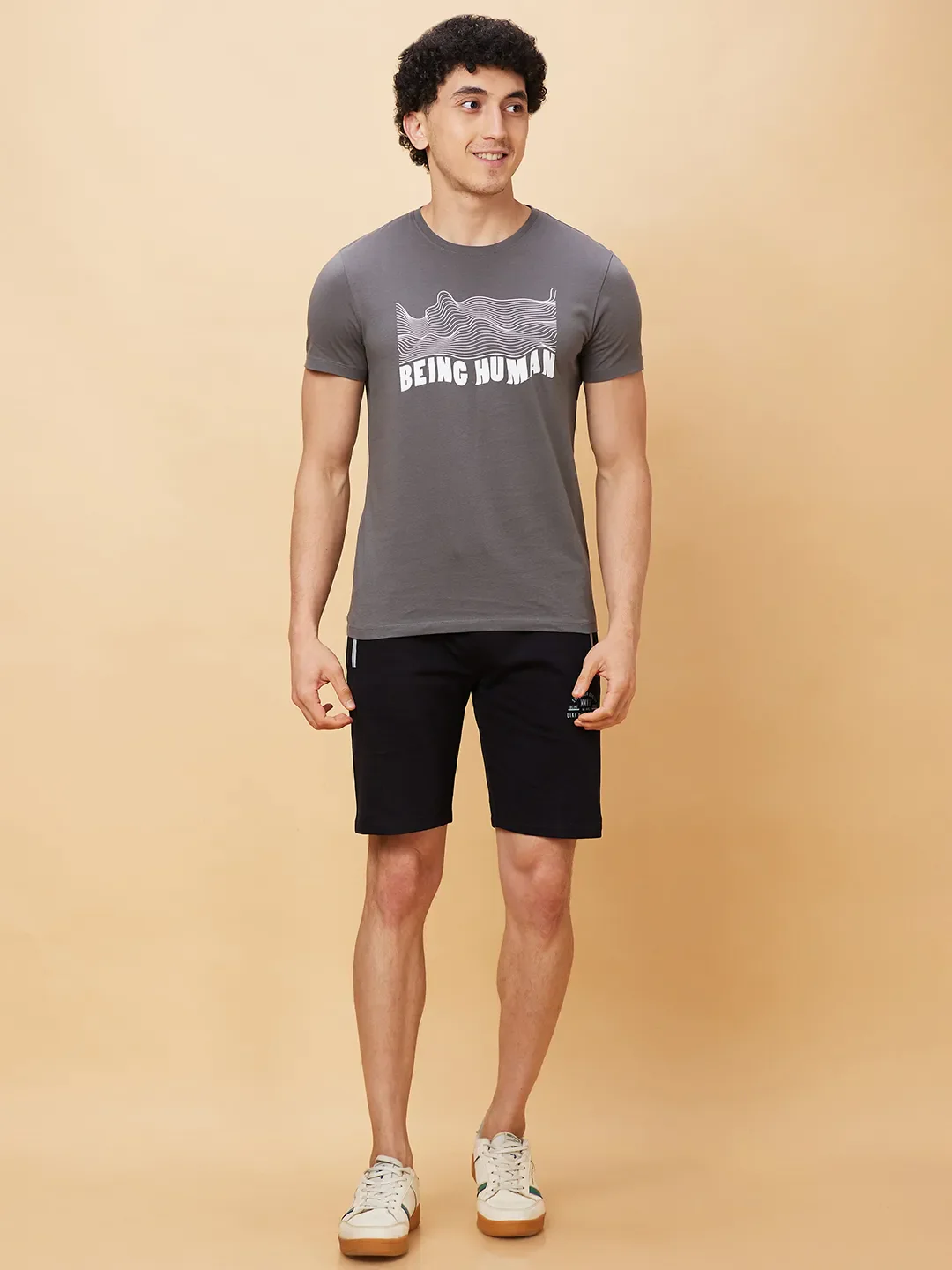 Grey Regular Fit Men's Short Sleeves T-Shirt by Being Human Clothing - Image 2