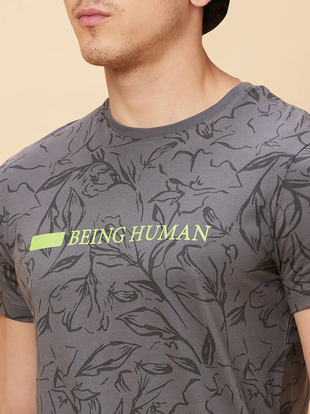 Grey Regular Fit Men's Short Sleeves T-Shirt by Being Human Clothing - Image 5