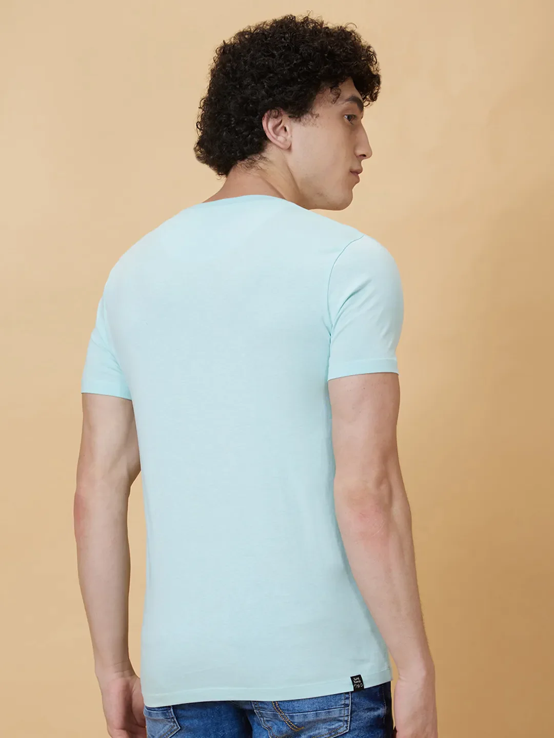 Light Blue Regular Fit Men's Short Sleeves T-Shirt by Being Human Clothing - Image 2