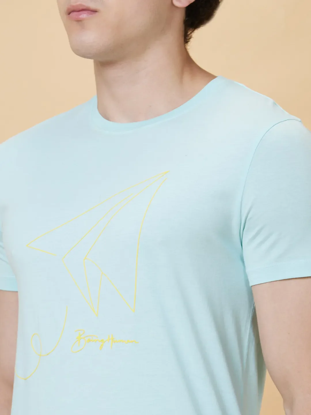 Light Blue Regular Fit Men's Short Sleeves T-Shirt by Being Human Clothing - Image 4