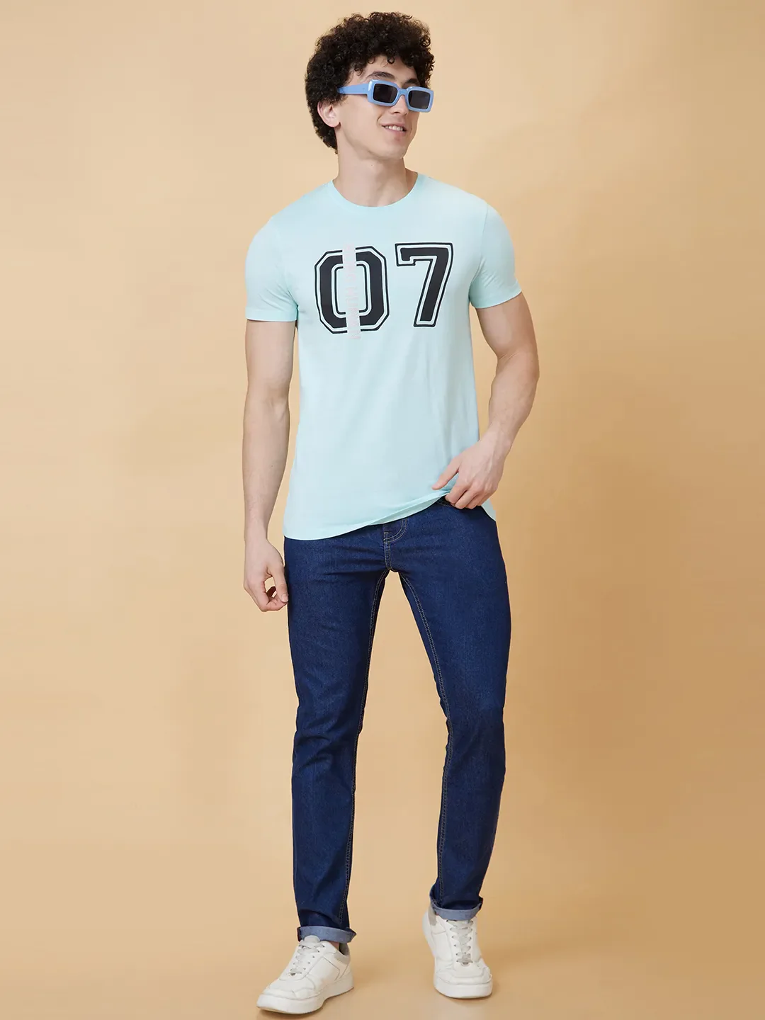 Light Blue Regular Fit Men's Short Sleeves T-Shirt by Being Human Clothing - Image 5