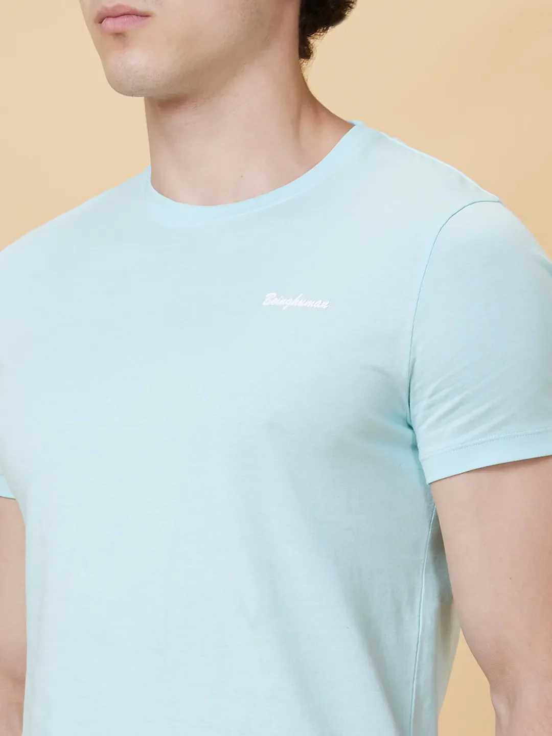 Light Blue Regular Fit Men's Short Sleeves T-Shirt by Being Human Clothing - Image 4