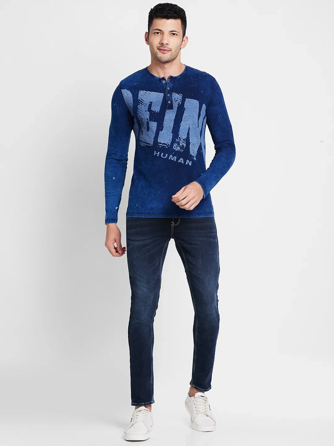 Purple Regular Fit Men's Long Sleeves T-Shirt by Being Human Clothing - Image 2