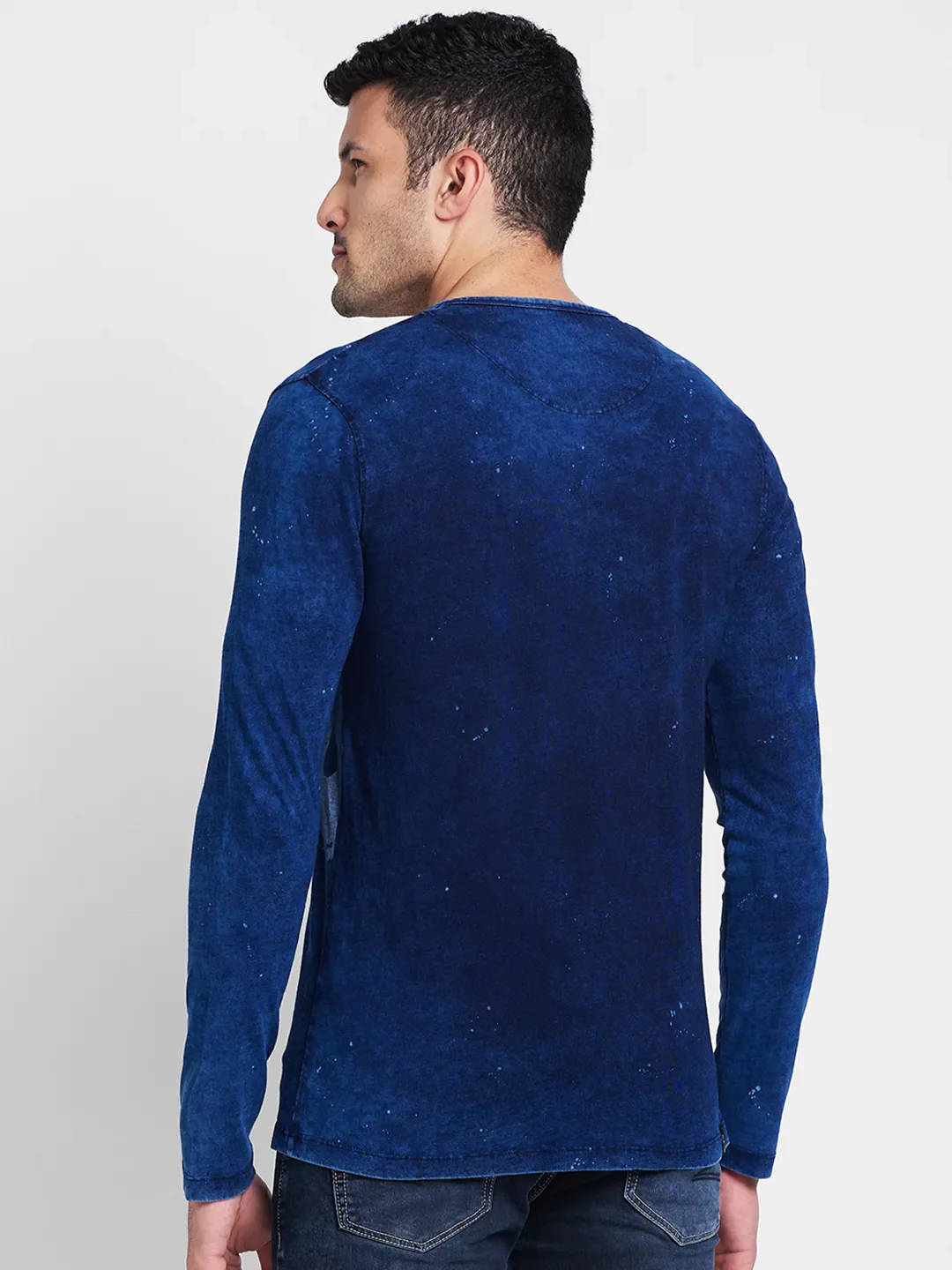 Purple Regular Fit Men's Long Sleeves T-Shirt by Being Human Clothing - Image 3